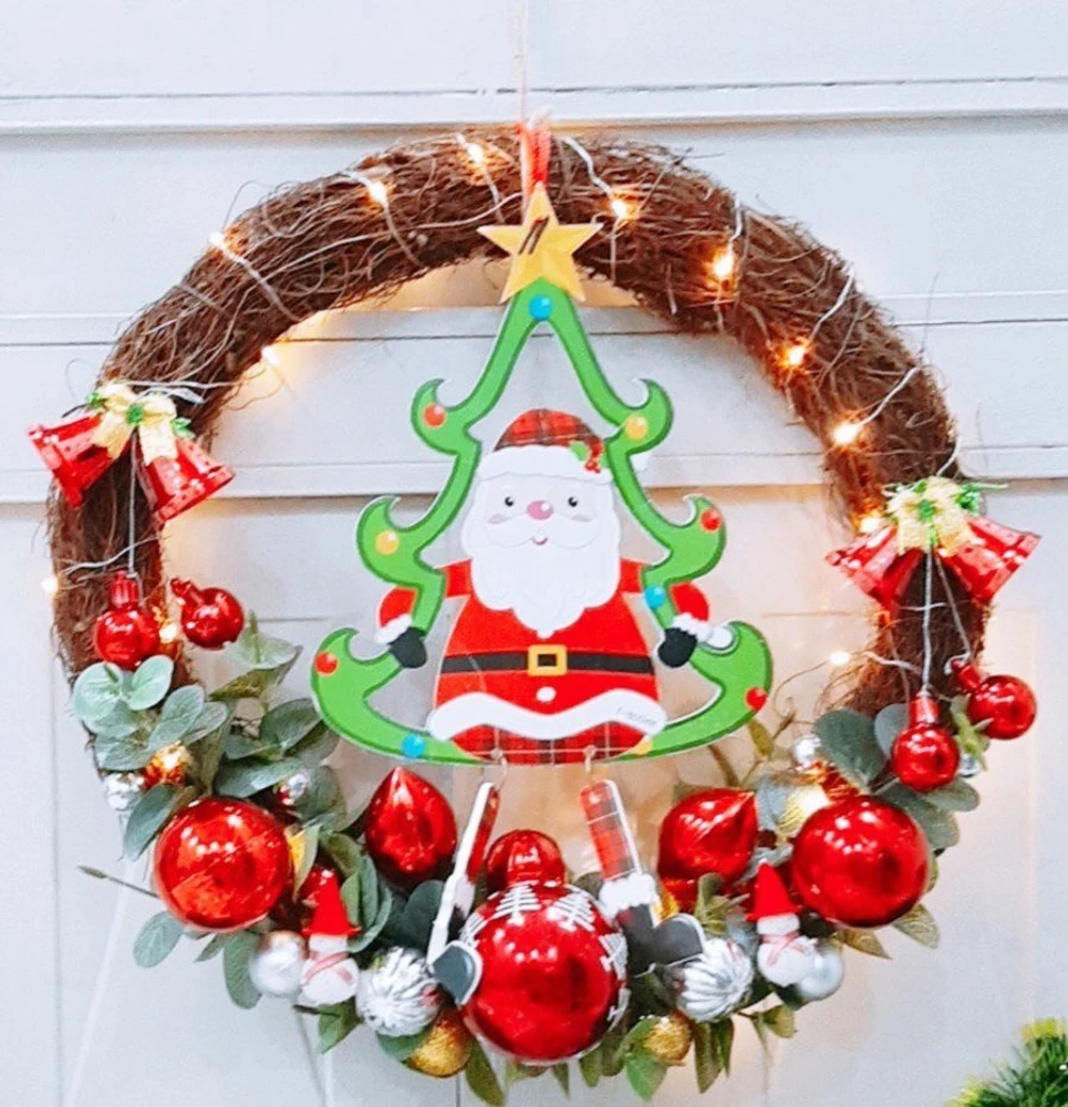 Vòng Nguyệt Quế Trang Mery Christmas Trí Noel 41 - 40cm