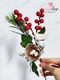 1 Cành cherry tuyết 25cm có lá tổ chim phụ kiện trang trí cây thông
