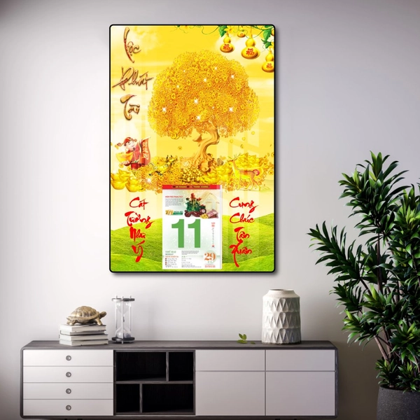 Lịch Tết Tranh Tráng Gương Treo Tường Lộc Phát Tài