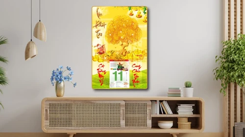 Lịch Tết Tranh Tráng Gương Treo Tường Lộc Phát Tài 2023