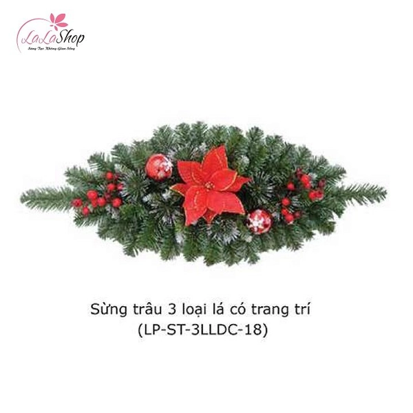 Dây lá thông sừng trâu 3 loại lá có trang trí