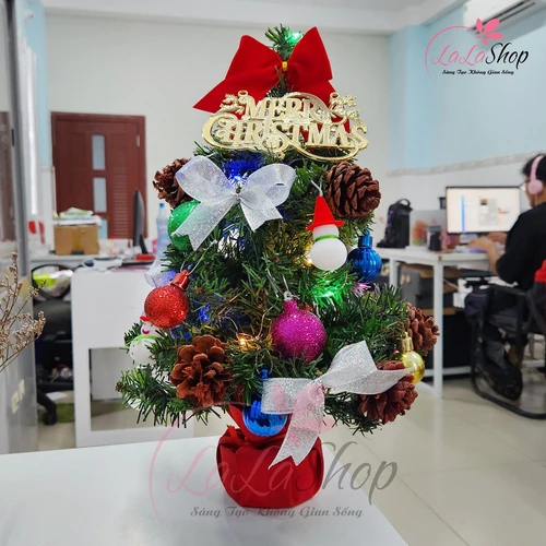 Cây thông noel mini 38cm nhiều màu full phụ kiện mẫu 10