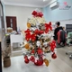 Cây Thông Noel Mini 45cm Sắc Đỏ Trắng Full Phụ Kiện Mẫu 13