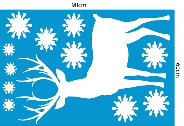 Decal trang trí noel combo tuần lộc may mắn
