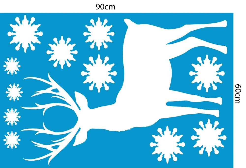 Decal trang trí noel combo tuần lộc may mắn
