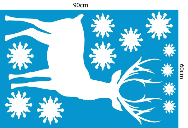 Decal trang trí noel combo tuần lộc may mắn