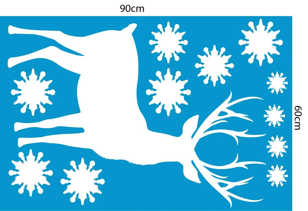 Decal trang trí noel combo tuần lộc may mắn