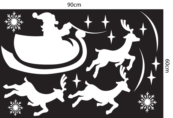 Decal trang trí noel combo tuần lộc may mắn