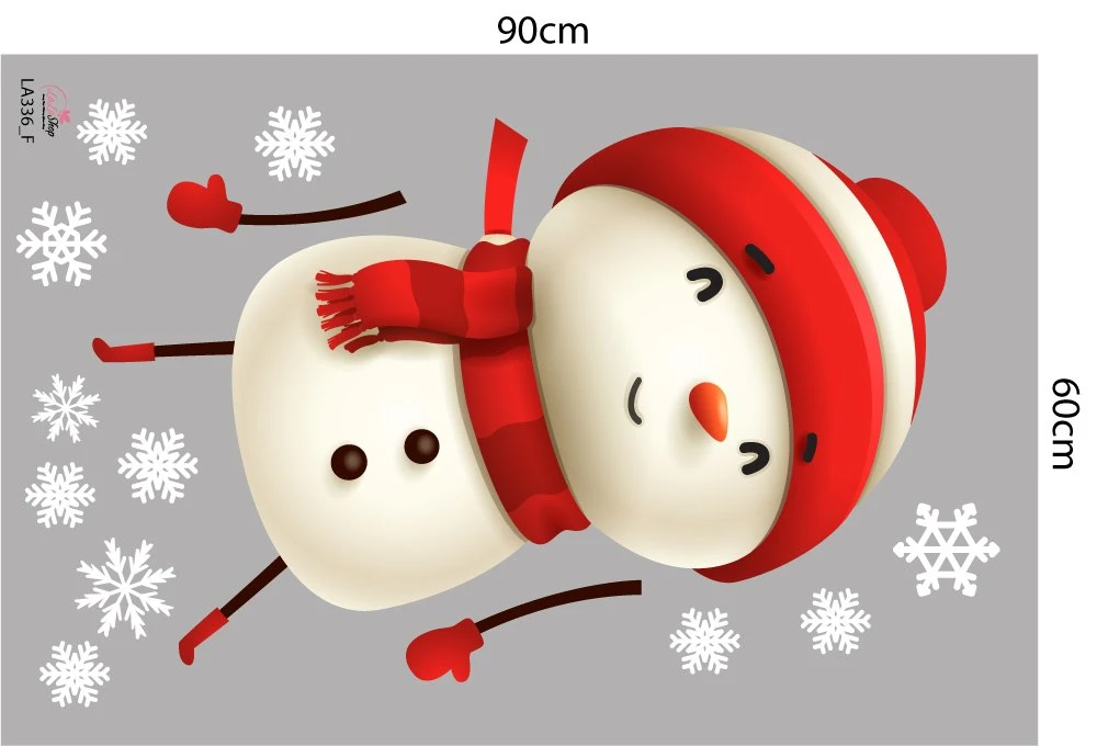 Combo Decal Trang Trí Noel Ông Già Noel Và Những Người Bạn Vui Vẻ Mẫu 3