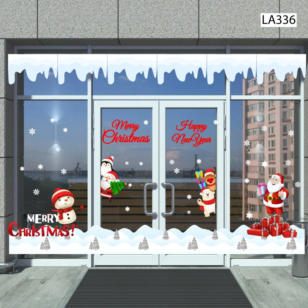 Combo Decal Trang Trí Noel Ông Già Noel Và Những Người Bạn Vui Vẻ Mẫu 3