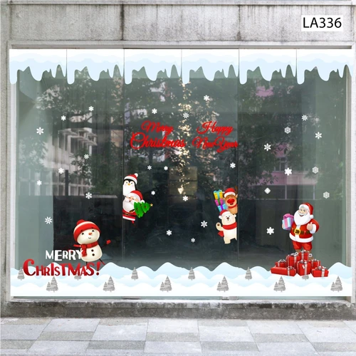 Combo Decal Trang Trí Noel Ông Già Noel Và Những Người Bạn Vui Vẻ Mẫu 3
