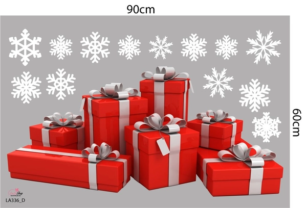 Combo Decal Trang Trí Noel Ông Già Noel Và Những Người Bạn Vui Vẻ Mẫu 3