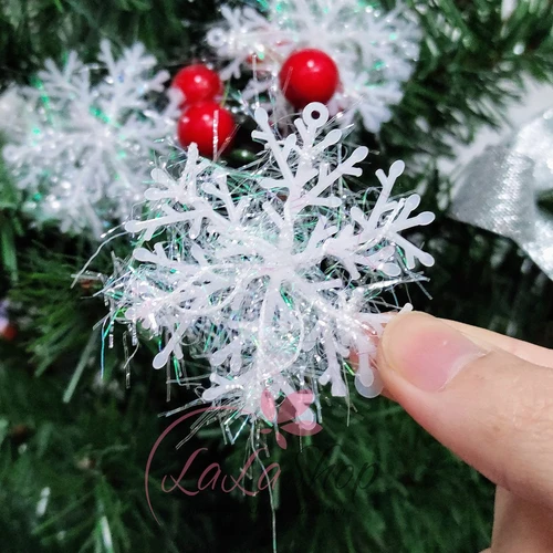 Đồ trang trí noel set 10 bông tuyết 6cm