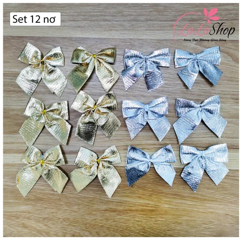 Set 12 Nơ Trang Trí Cây Thông Giáng Sinh