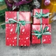 Set 3 Hộp Quà Đỏ Nơ Xanh Trang Trí Giáng Sinh