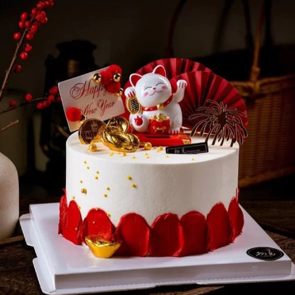 mèo tài lộc để bàn trang trí tết