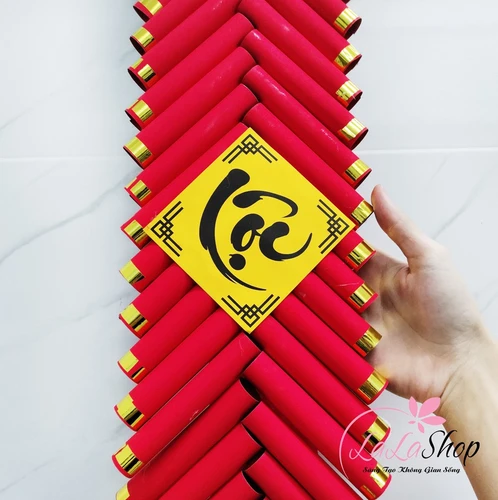 Dây pháo giấy nhung trang trí phúc lộc thọ 1m1