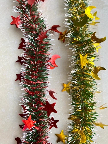 Dây chồn kim tuyến xanh lá phũ tuyết 2 mét trang trí noel