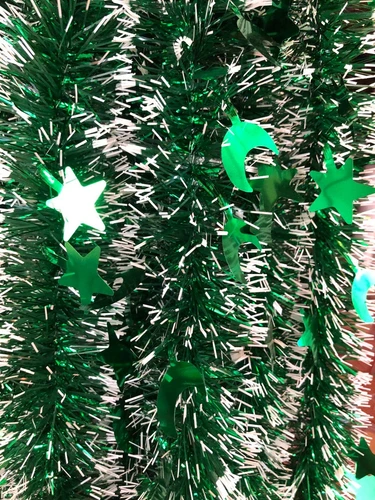 Dây chồn kim tuyến xanh lá phũ tuyết 2 mét trang trí noel