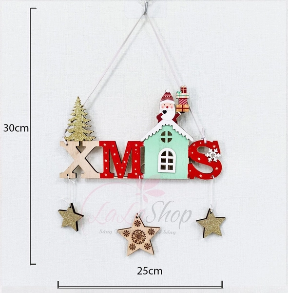 Phụ kiện bằng gỗ treo trang trí noel mẫu 9