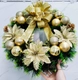 Vòng Nguyệt Quế kèm đèn 40cm Nơ Vàng Trang Trí Noel Kèm Đèn Led
