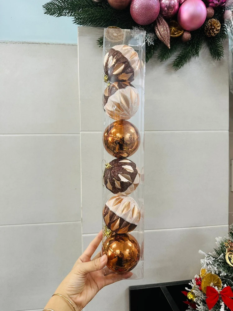 Hộp 6 quả châu tròn 8cm họa tiết mẫu 1