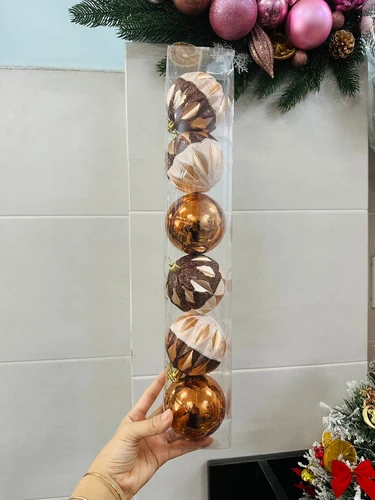 Hộp 6 quả châu tròn 8cm họa tiết mẫu 1