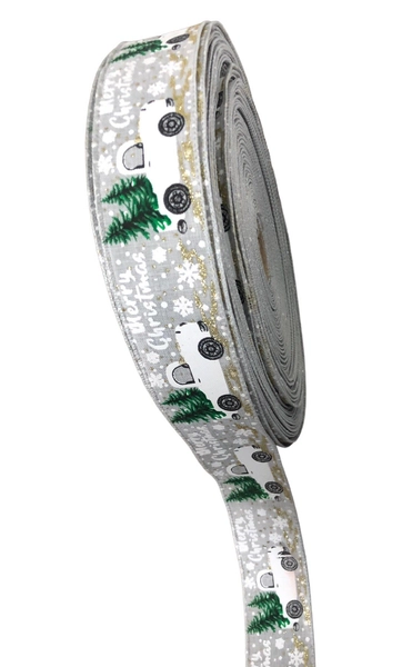 Cuộn ruy băng 10 mét vải họa tiết trang trí noel mẫu 2