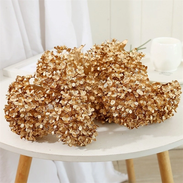 Cành tú cầu vàng phụ kiện trang trí