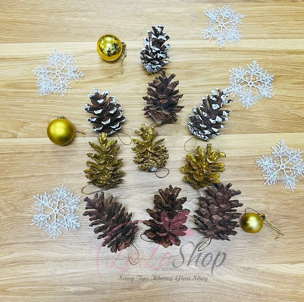 Combo 10 quả thông 3 loại trang trí noel loại 1