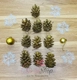 Combo 10 quả thông treo mạ vàng trang trí noel loại 1
