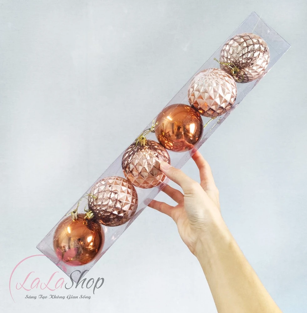 Hộp 6 quả châu tròn 8cm họa tiết mẫu 4