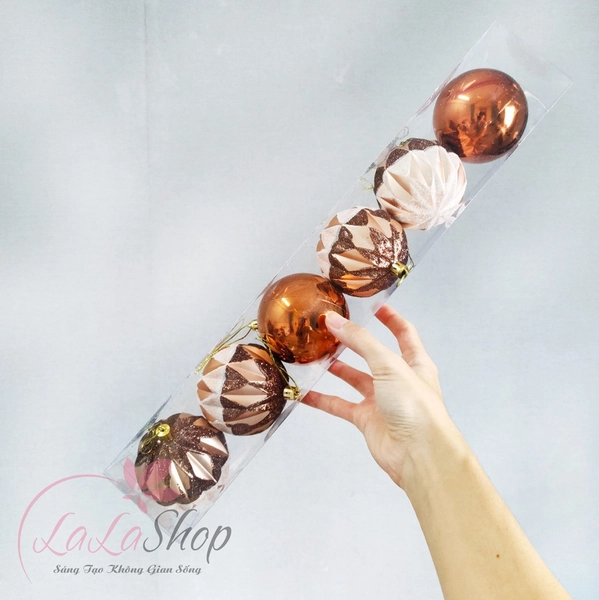 Hộp 6 quả châu tròn 8cm họa tiết mẫu 1