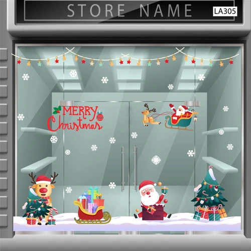 Combo Decal Trang Trí Noel Ông Già Noel Và Tuần Lộc