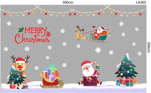 Combo Decal Trang Trí Noel Ông Già Noel Và Tuần Lộc