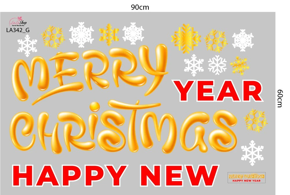 Combo Decal Trang Trí Noel Người Tuyết Và Cây Thông Đỏ