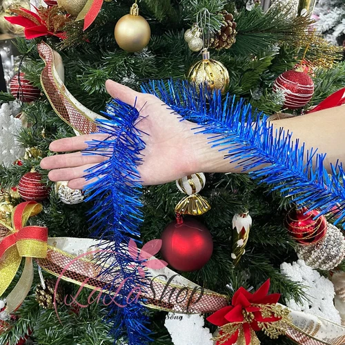 Dây kim tuyến 1m65 nhiều màu trang trí cây thông giáng sinh mẫu 14