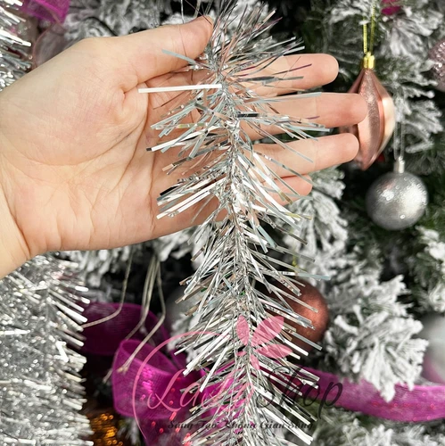 Dây kim tuyến 1m65 nhiều màu trang trí cây thông giáng sinh mẫu 14