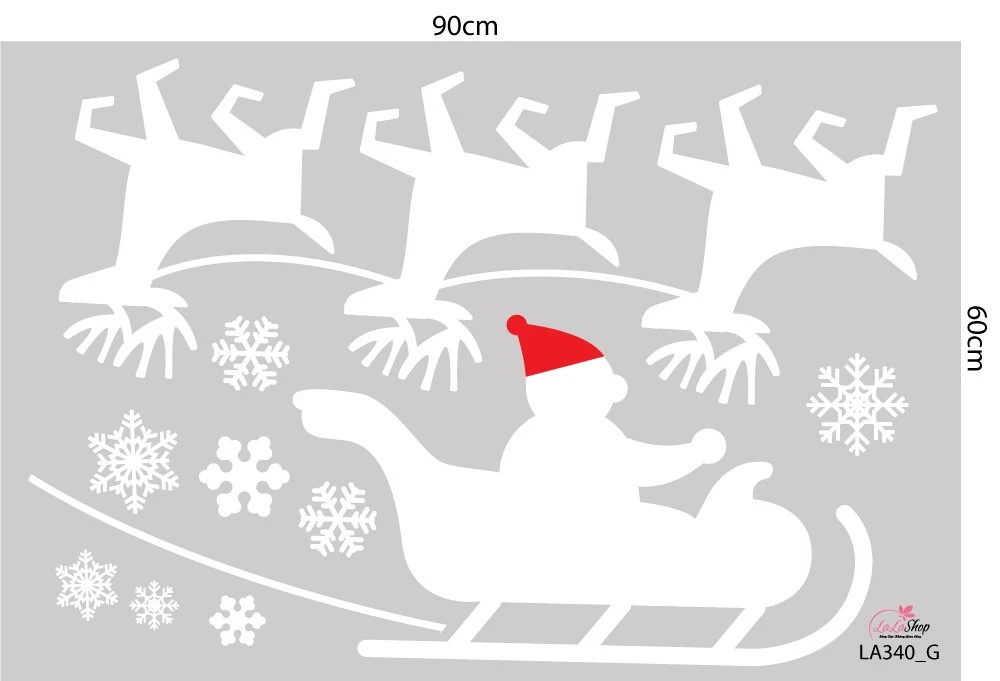 Combo Decal Trang Trí Noel Thành Phố Tuyết Trắng Mẫu 2