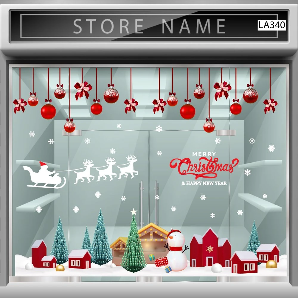 Combo Decal Trang Trí Noel Thành Phố Tuyết Trắng Mẫu 2