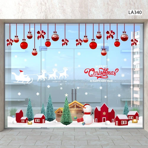 Combo Decal Trang Trí Noel Thành Phố Tuyết Trắng Mẫu 2