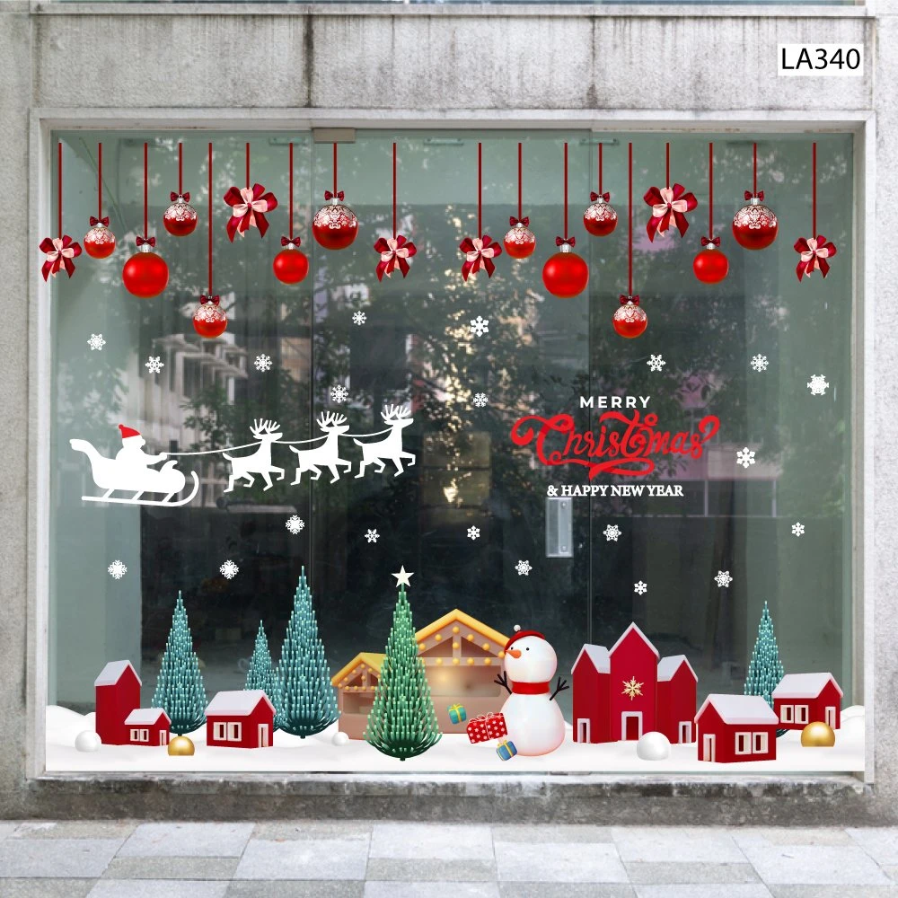 Combo Decal Trang Trí Noel Thành Phố Tuyết Trắng Mẫu 2