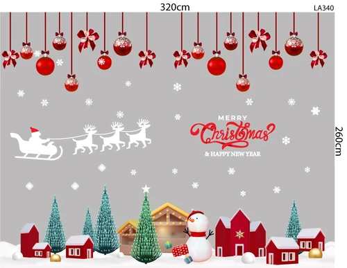Combo Decal Trang Trí Noel Thành Phố Tuyết Trắng Mẫu 2