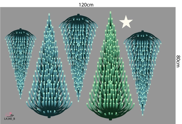 Combo Decal Trang Trí Noel Thành Phố Tuyết Trắng Mẫu 2