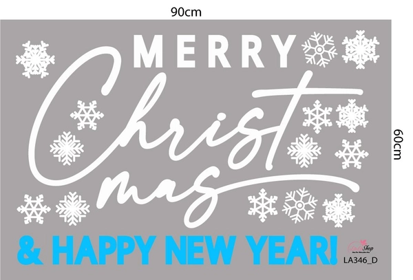 Combo Decal Trang Trí Noel Người Tuyết Và Quả Châu Xanh