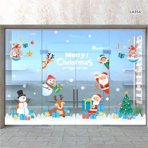 Combo Decal Trang Trí Noel Ông Già Noel Và Những Người Bạn Vui Nhộn