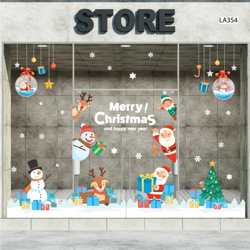 Combo Decal Trang Trí Noel Ông Già Noel Và Những Người Bạn Vui Nhộn