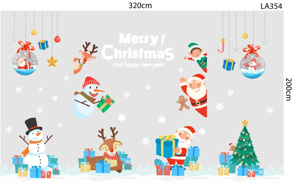 Combo Decal Trang Trí Noel Ông Già Noel Và Những Người Bạn Vui Nhộn