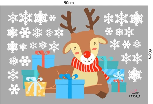 Combo Decal Trang Trí Noel Ông Già Noel Và Những Người Bạn Vui Nhộn