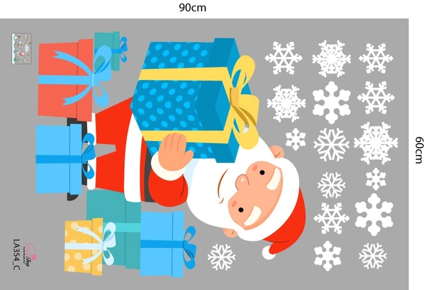 Combo Decal Trang Trí Noel Ông Già Noel Và Những Người Bạn Vui Nhộn